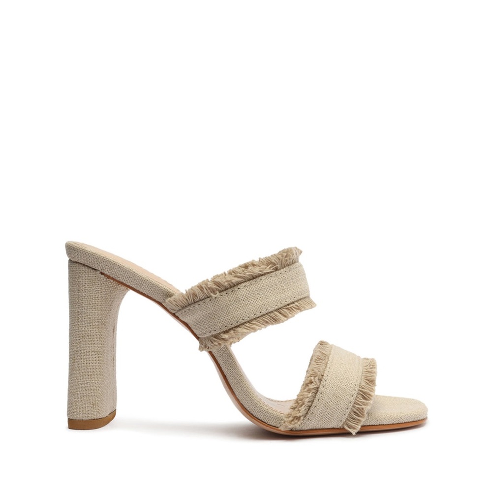 Schutz Amely Fabric Sandal, Tan, Size 7.5